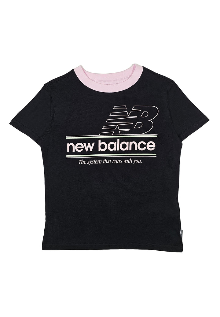 T-shirt noir et rose pour fille