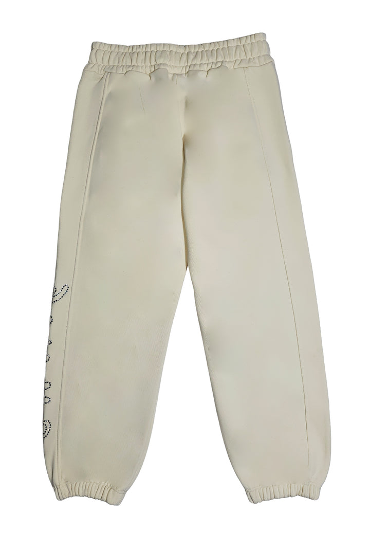 Pantalón de chándal crema para niña