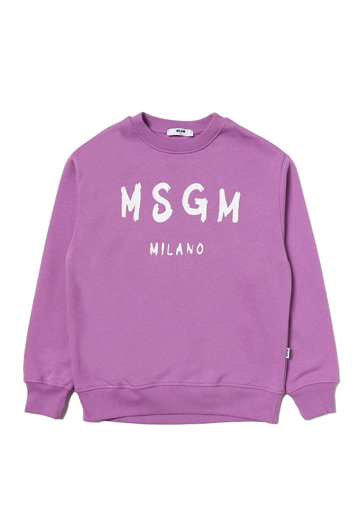 Sweat-shirt ras du cou violet pour fille