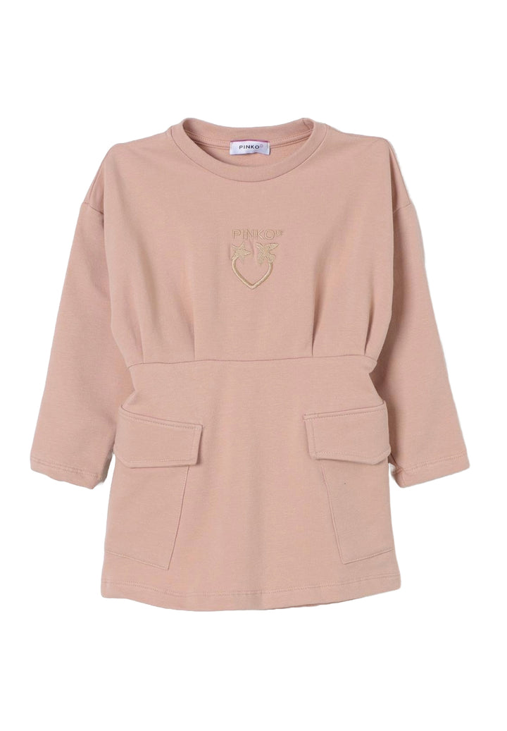 Pink sweatshirt dress for baby girl