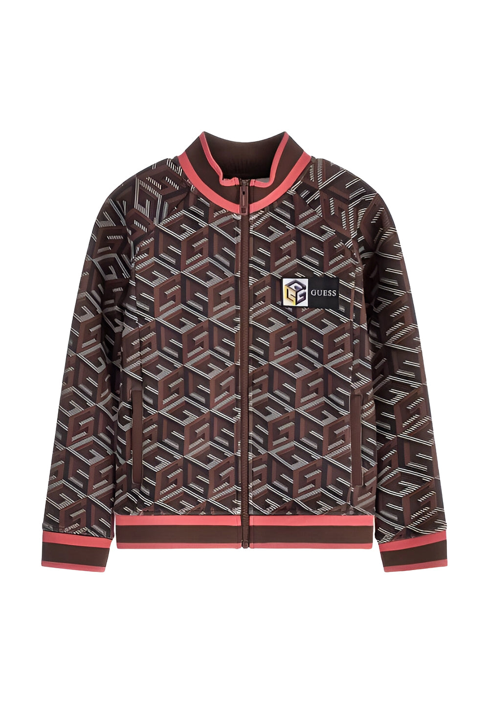 Sudadera con cremallera multicolor para niña