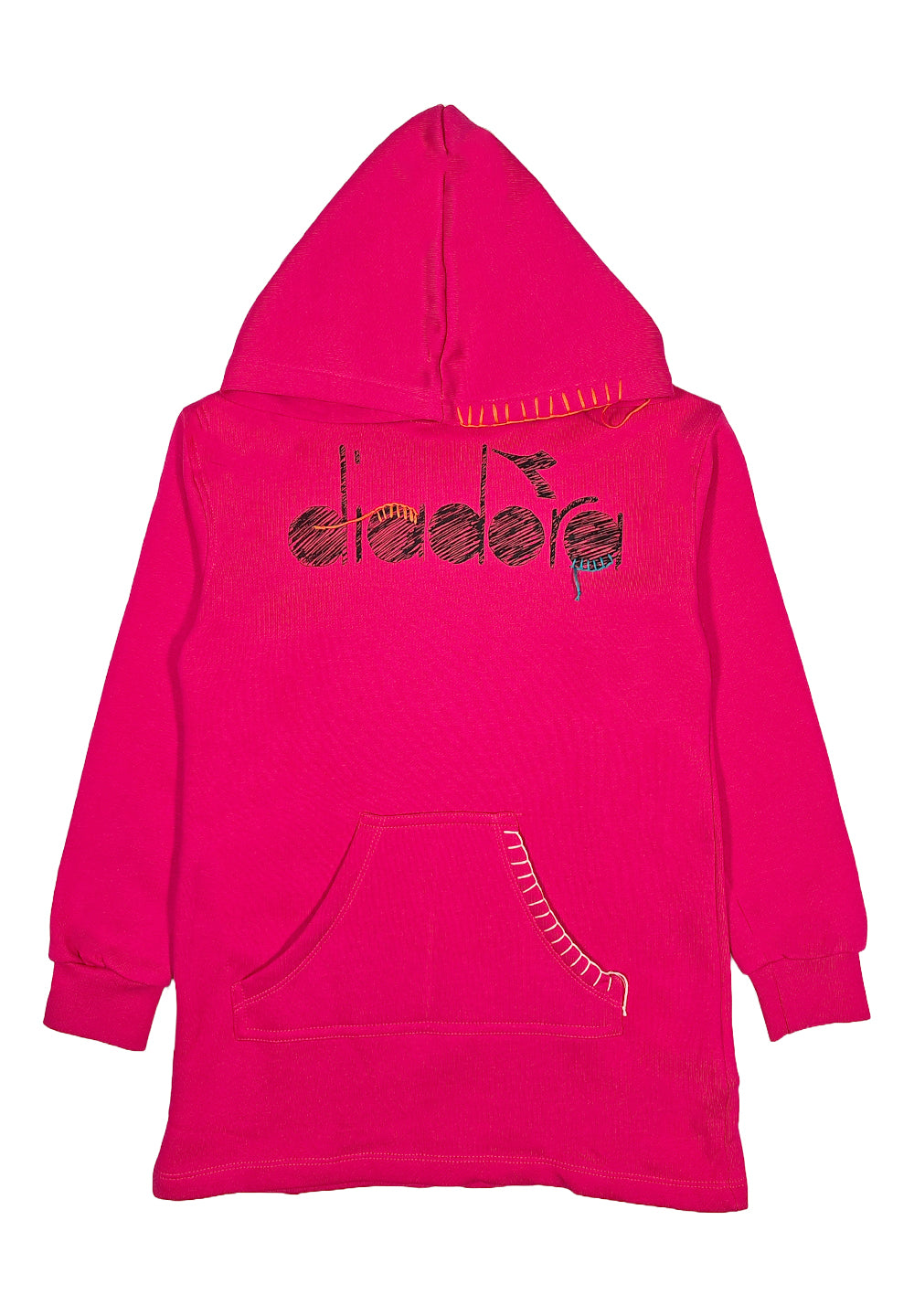 Fuchsia oversized sweatshirt for girls