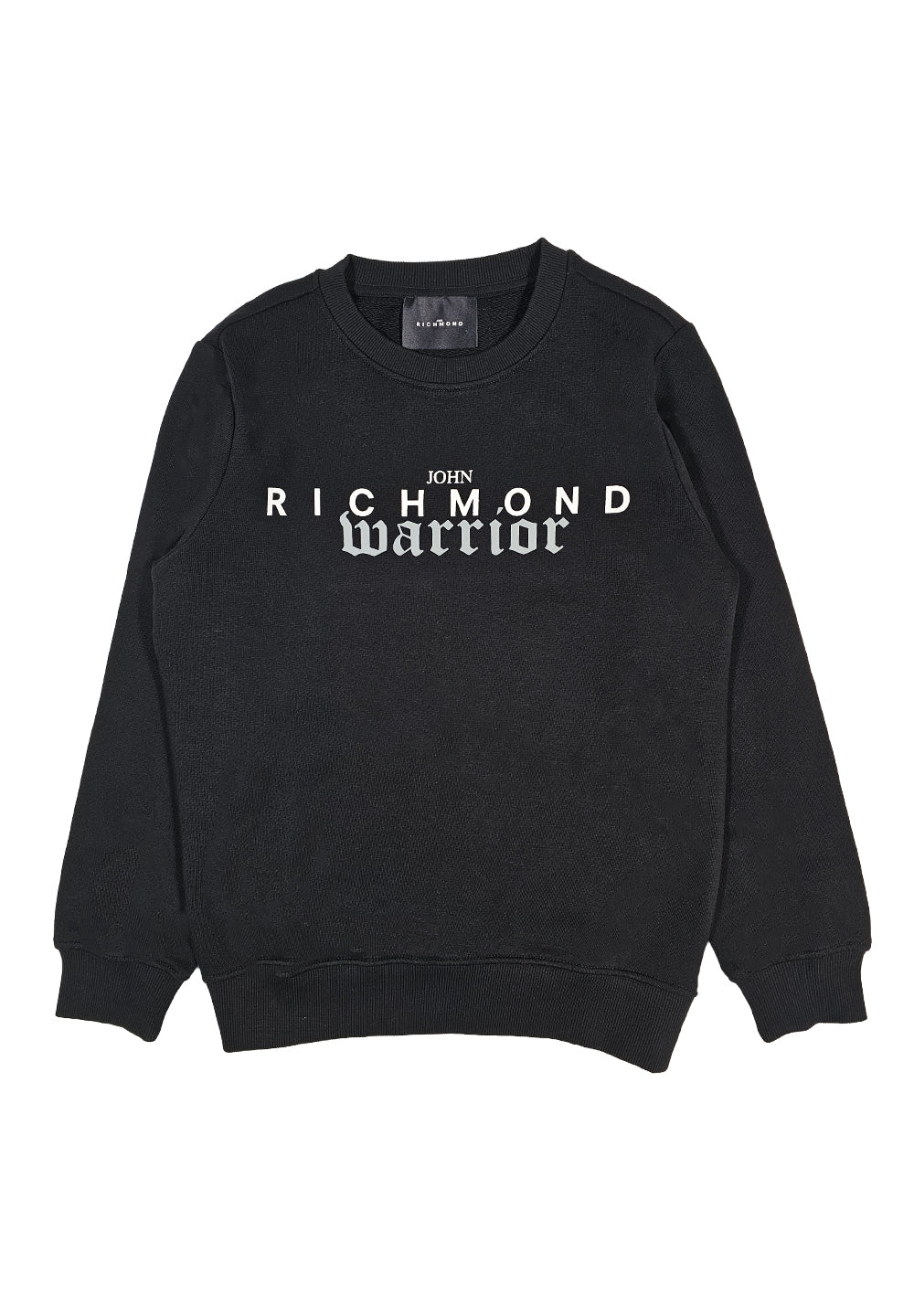 Sudadera negra de cuello redondo para niño