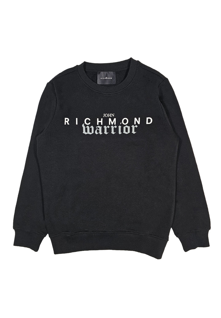 Sudadera negra de cuello redondo para niño