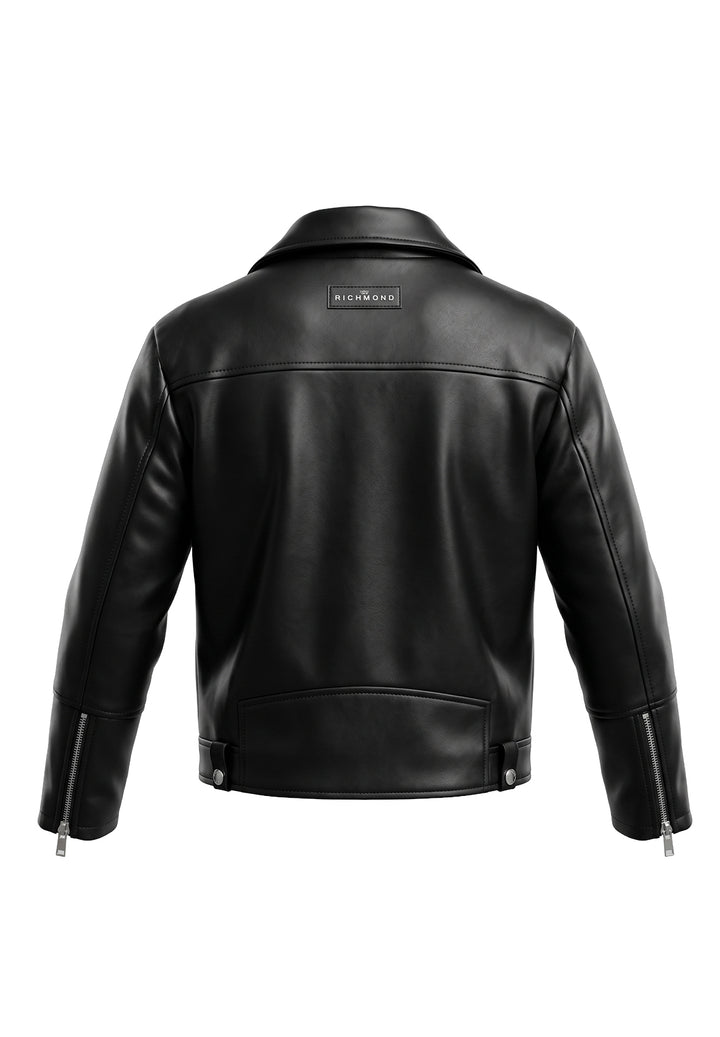 Black leather jacket for girl