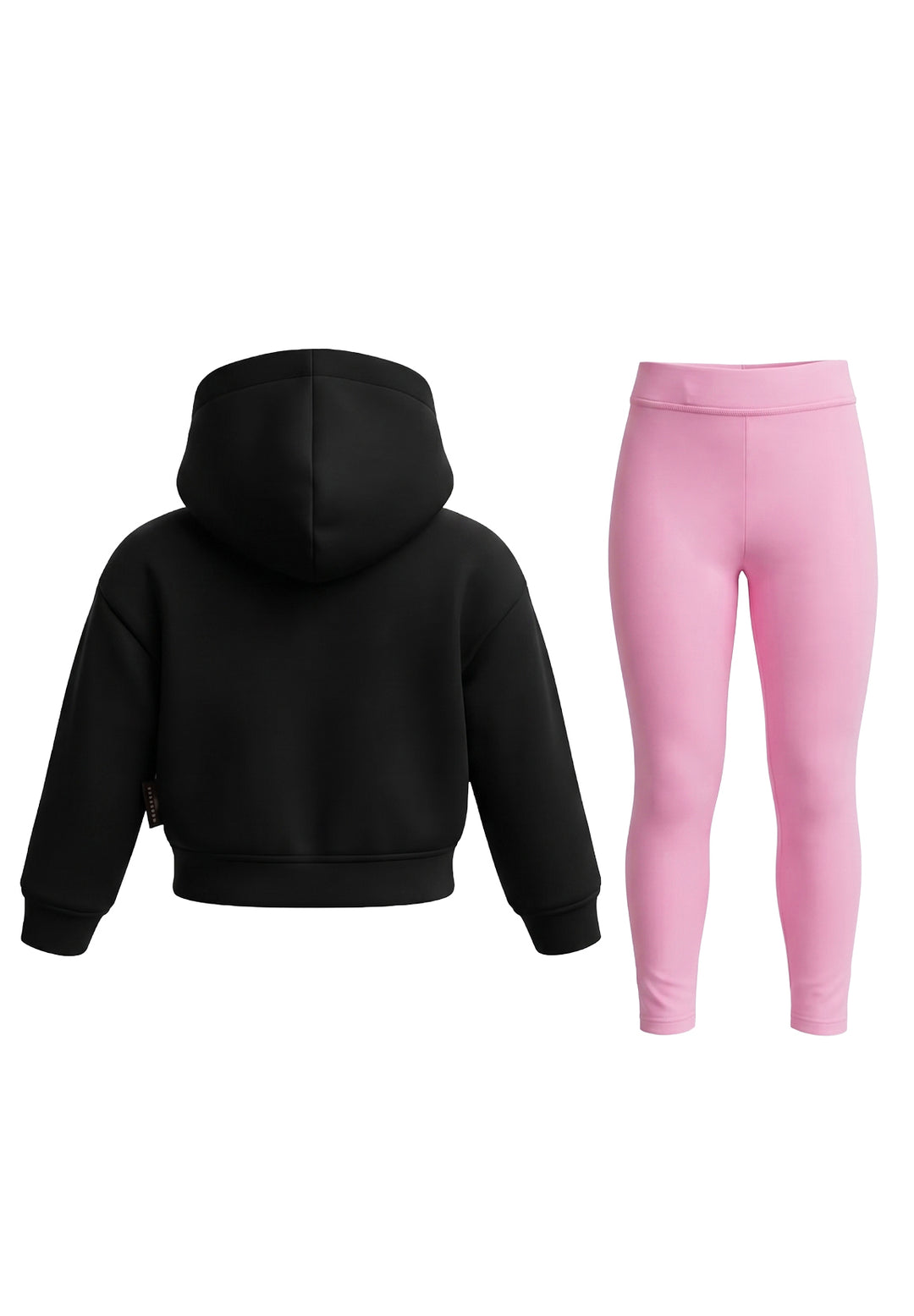Schwarz-pinkes Sweat-Set für Mädchen