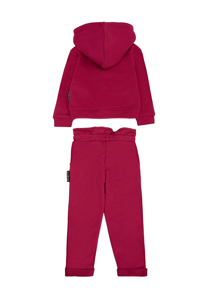 Fuchsia sweatshirt set for baby girl