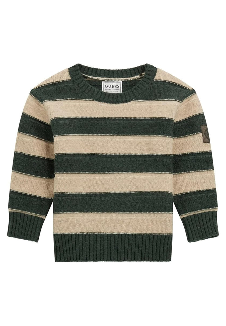 Cremeweiß-grüner Pullover für Neugeborene
