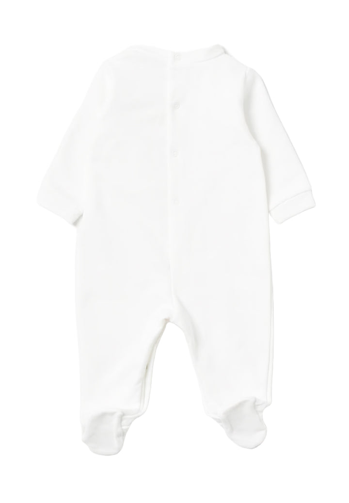 Baby girl's white onesie and hat set
