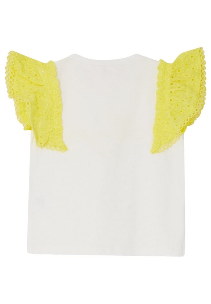 Camiseta blanca y amarilla para niña