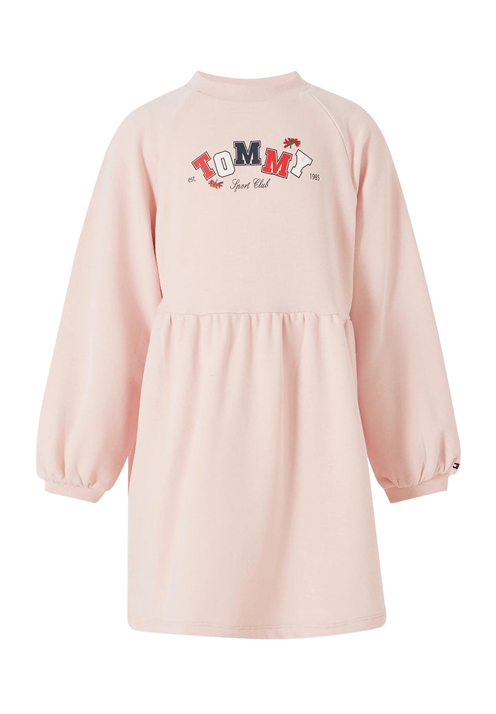 Pink sweatshirt dress for girls