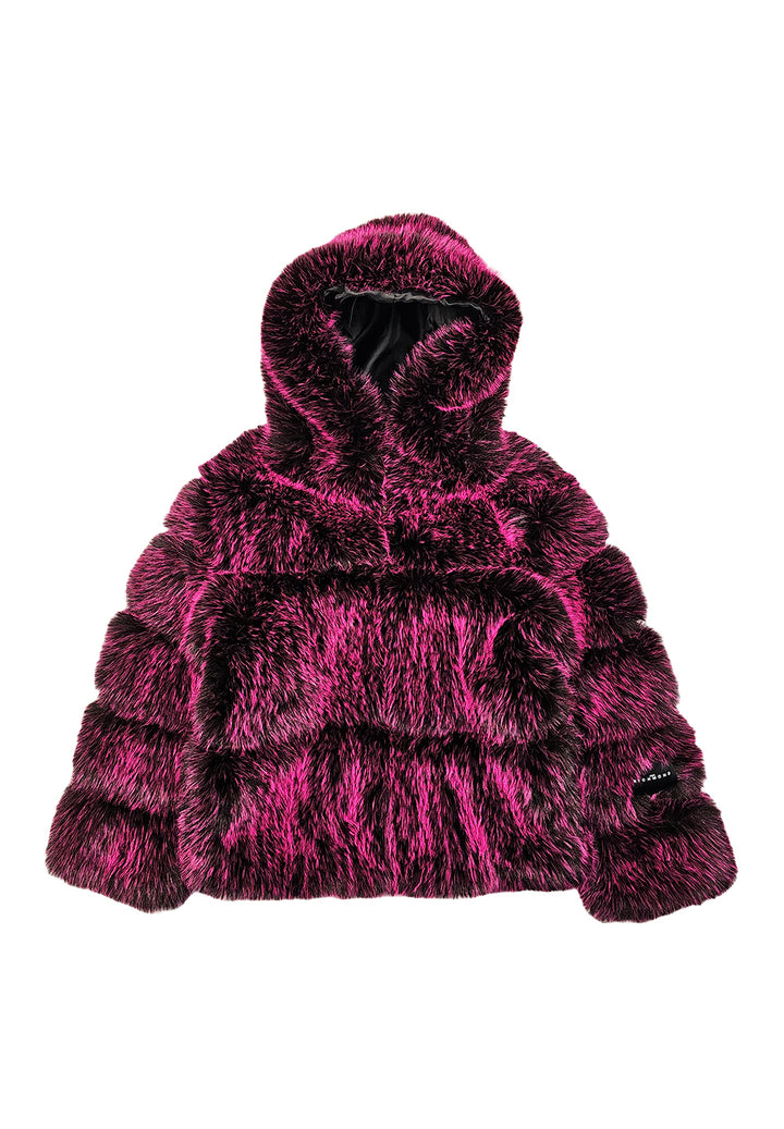 Manteau en fausse fourrure fuchsia pour fille