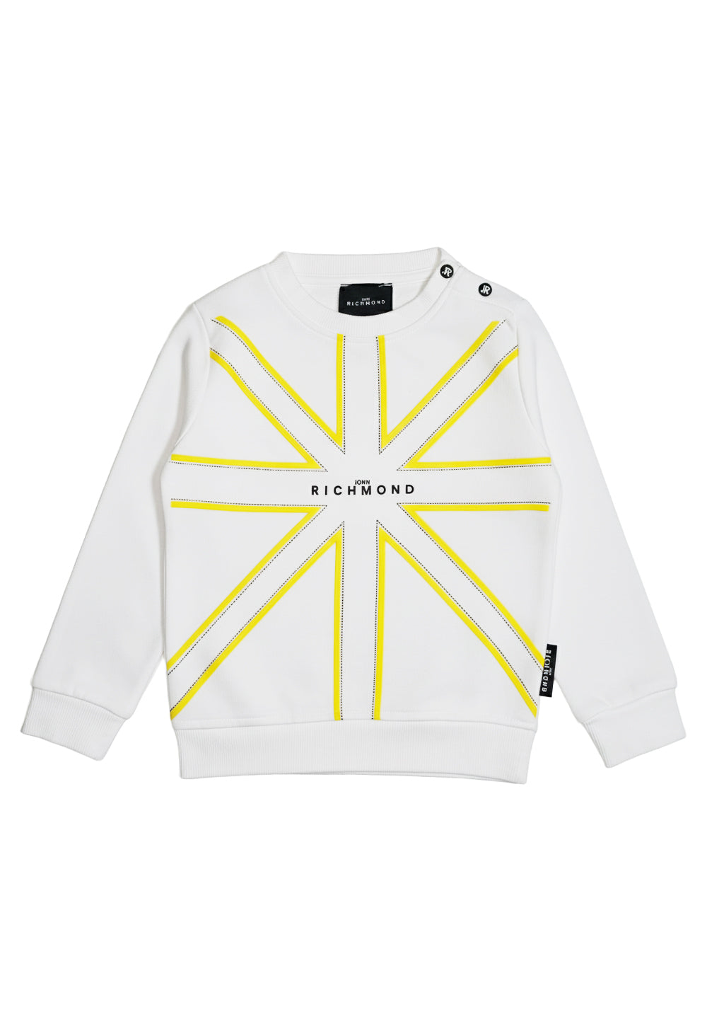 Sudadera de cuello redondo blanca para bebé