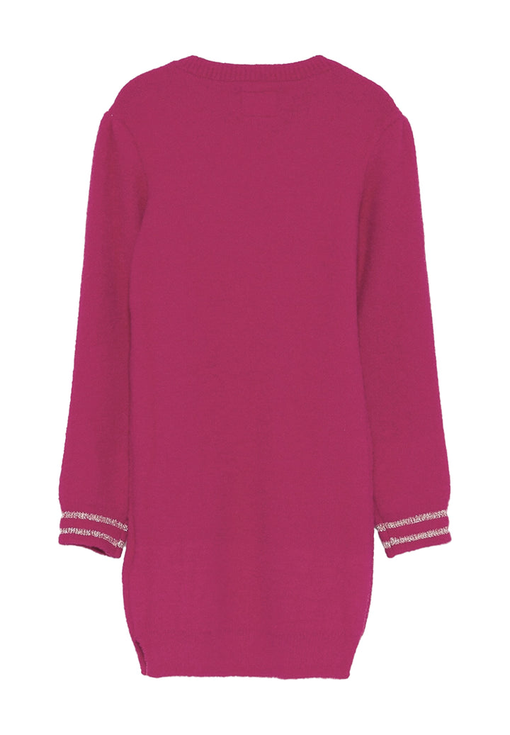 Vestido de punto fucsia para niña
