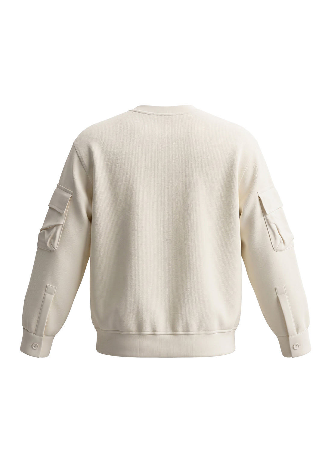 Cremefarbenes Rundhals-Sweatshirt für Mädchen