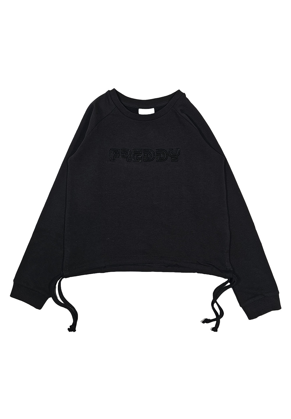 Sweat-shirt noir à col rond pour fille