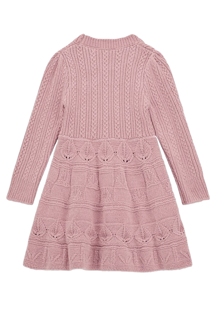 Vestido de punto rosa para niña