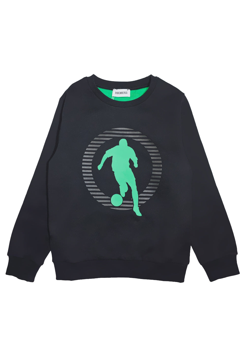 Sudadera negra de cuello redondo para niño