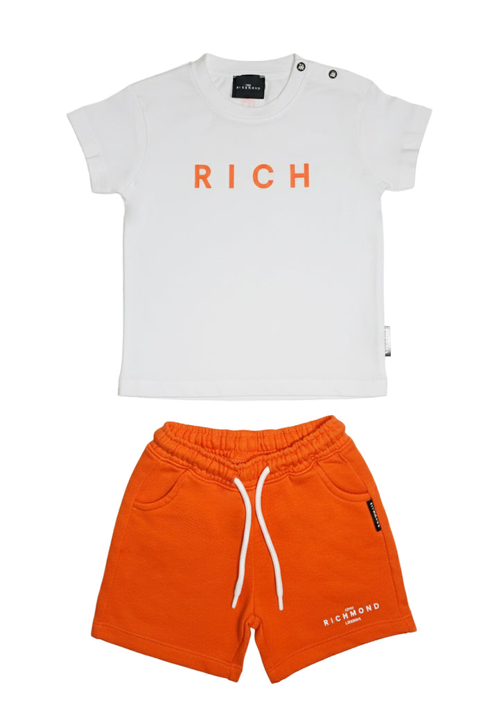 Weiß-orangefarbenes Outfit für Neugeborene