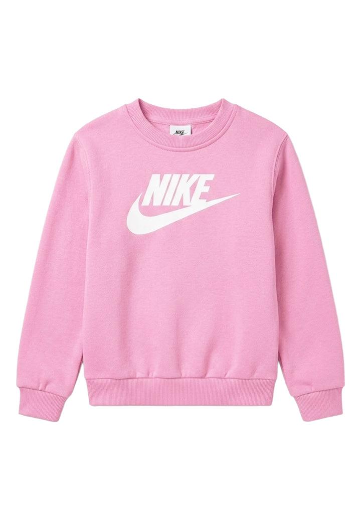 Sudadera de cuello redondo rosa para niña