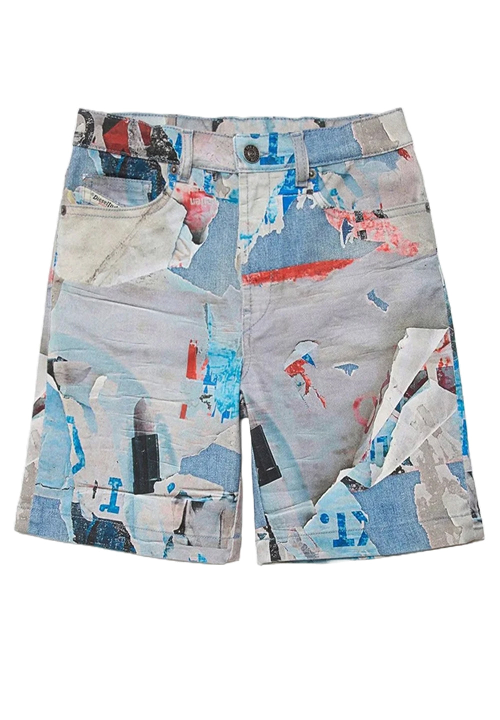 Multicolor denim Bermuda shorts for boys