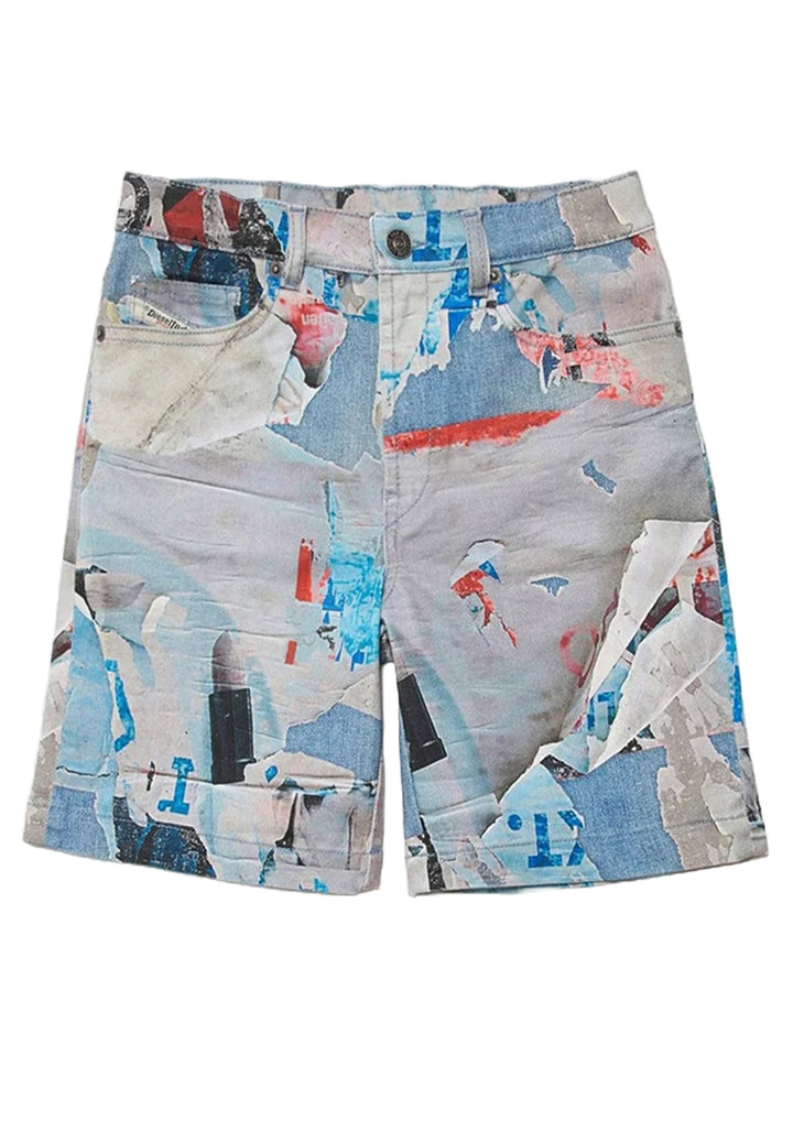 Multicolor denim Bermuda shorts for boys