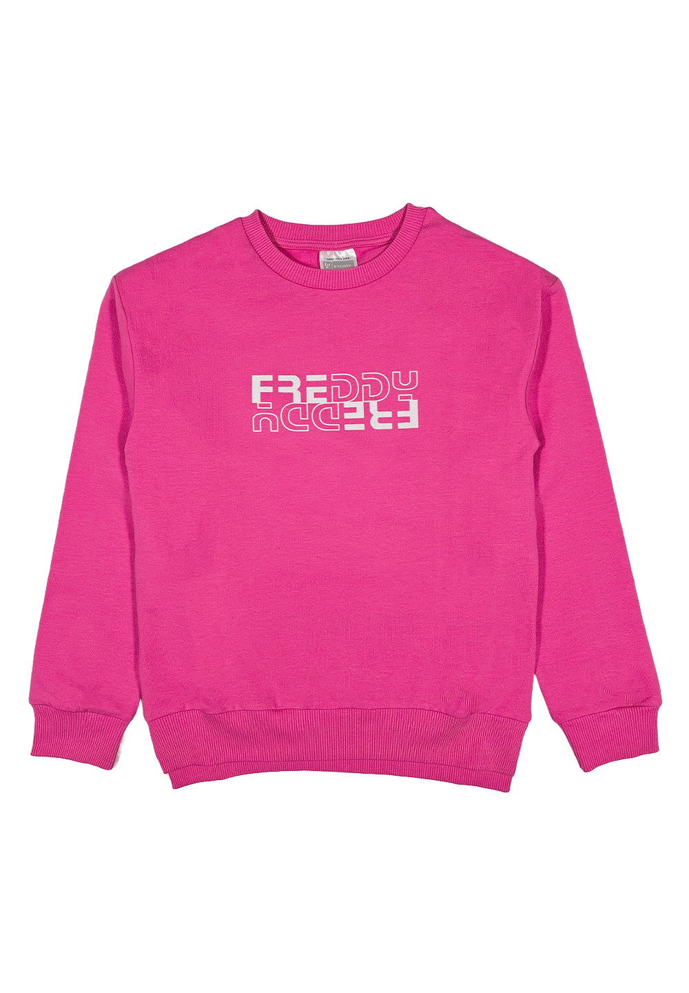 Sweat-shirt ras du cou fuchsia pour fille