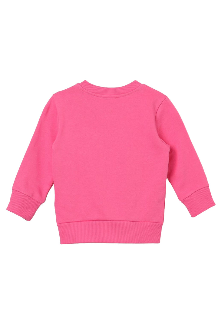 Fuchsia crewneck sweatshirt for baby girl