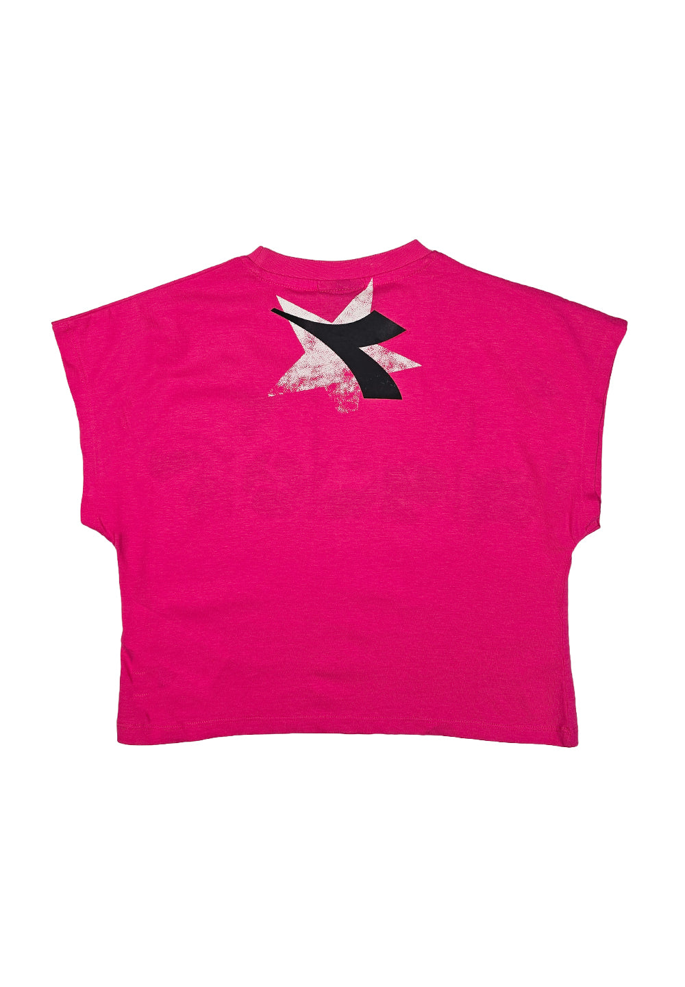 Girls' fuchsia cropped T-shirt