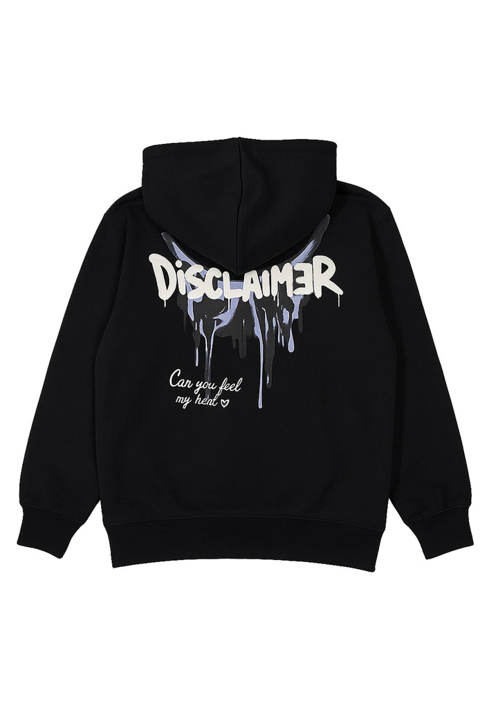 Sudadera negra con cremallera para niña