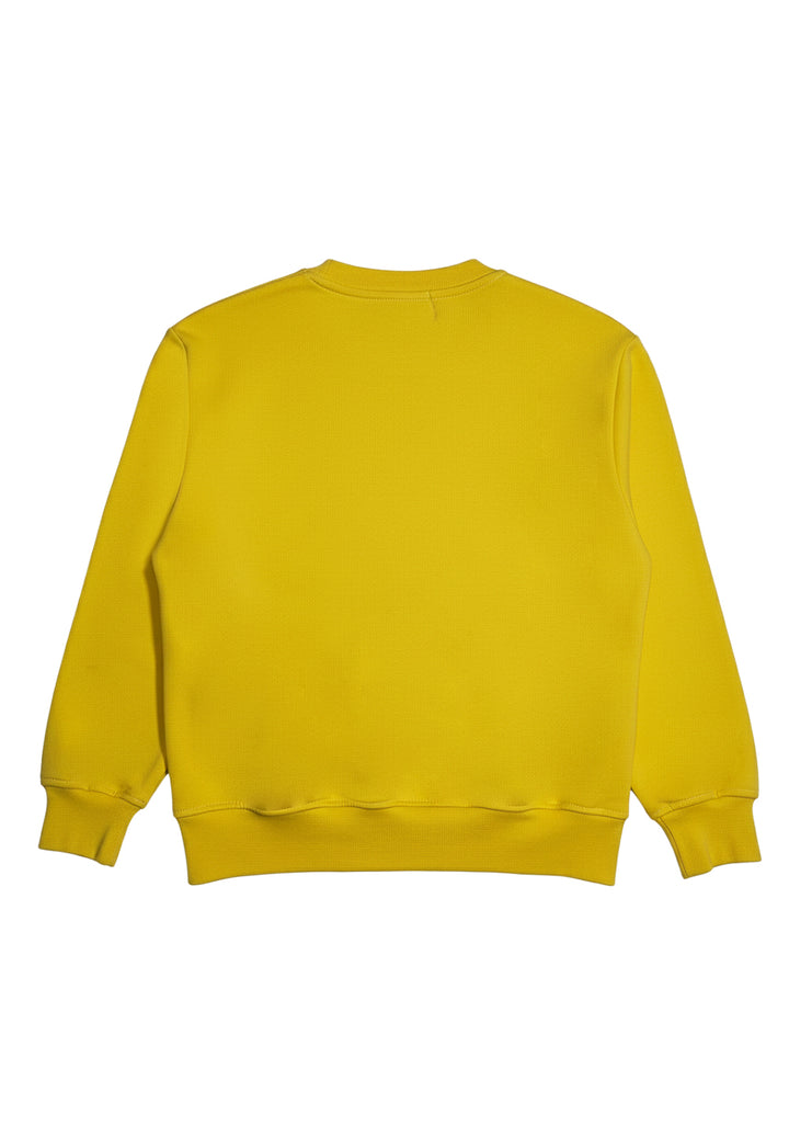 Sweat-shirt ras du cou jaune pour enfant