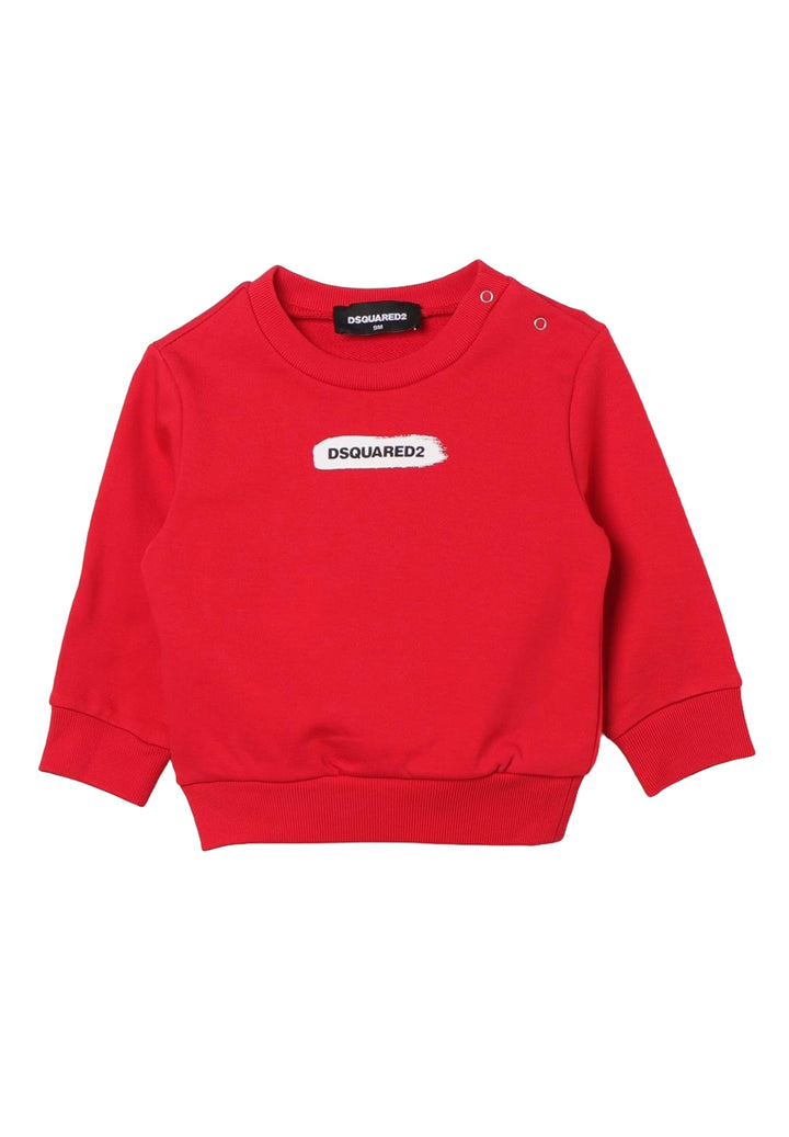 Sweat-shirt rouge à col rond pour nouveau-nés