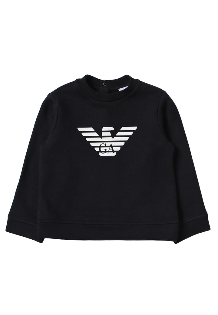 Sudadera de cuello redondo azul marino para bebé