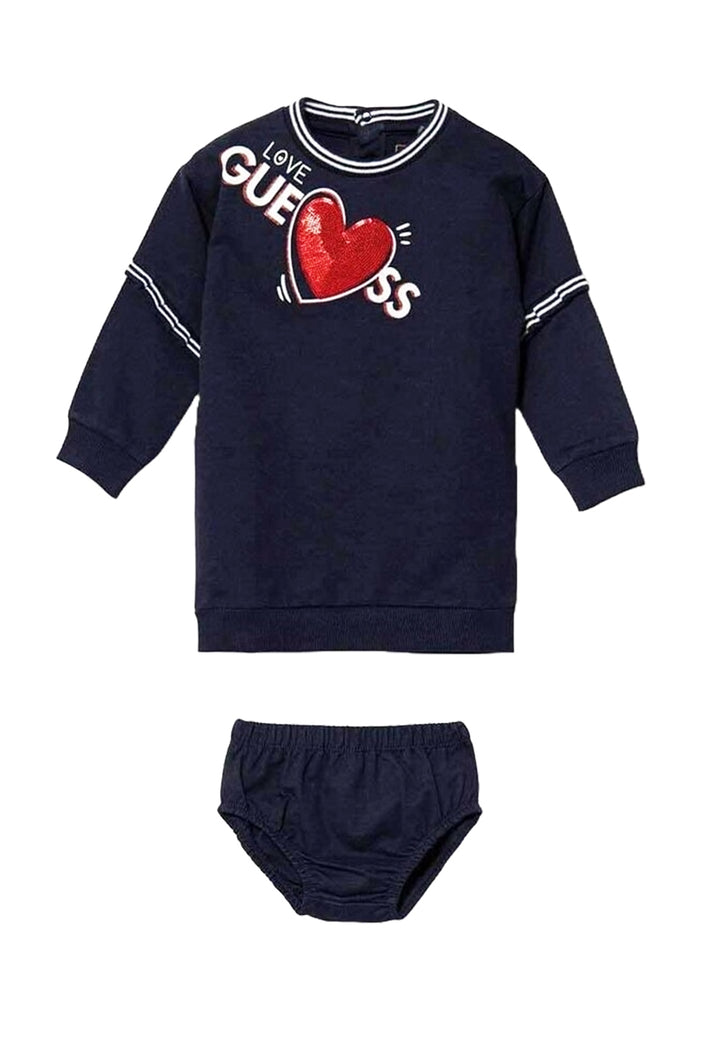 Robe sweat bleue pour bébé fille