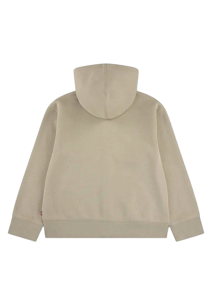 Sudadera con cremallera beige para niño