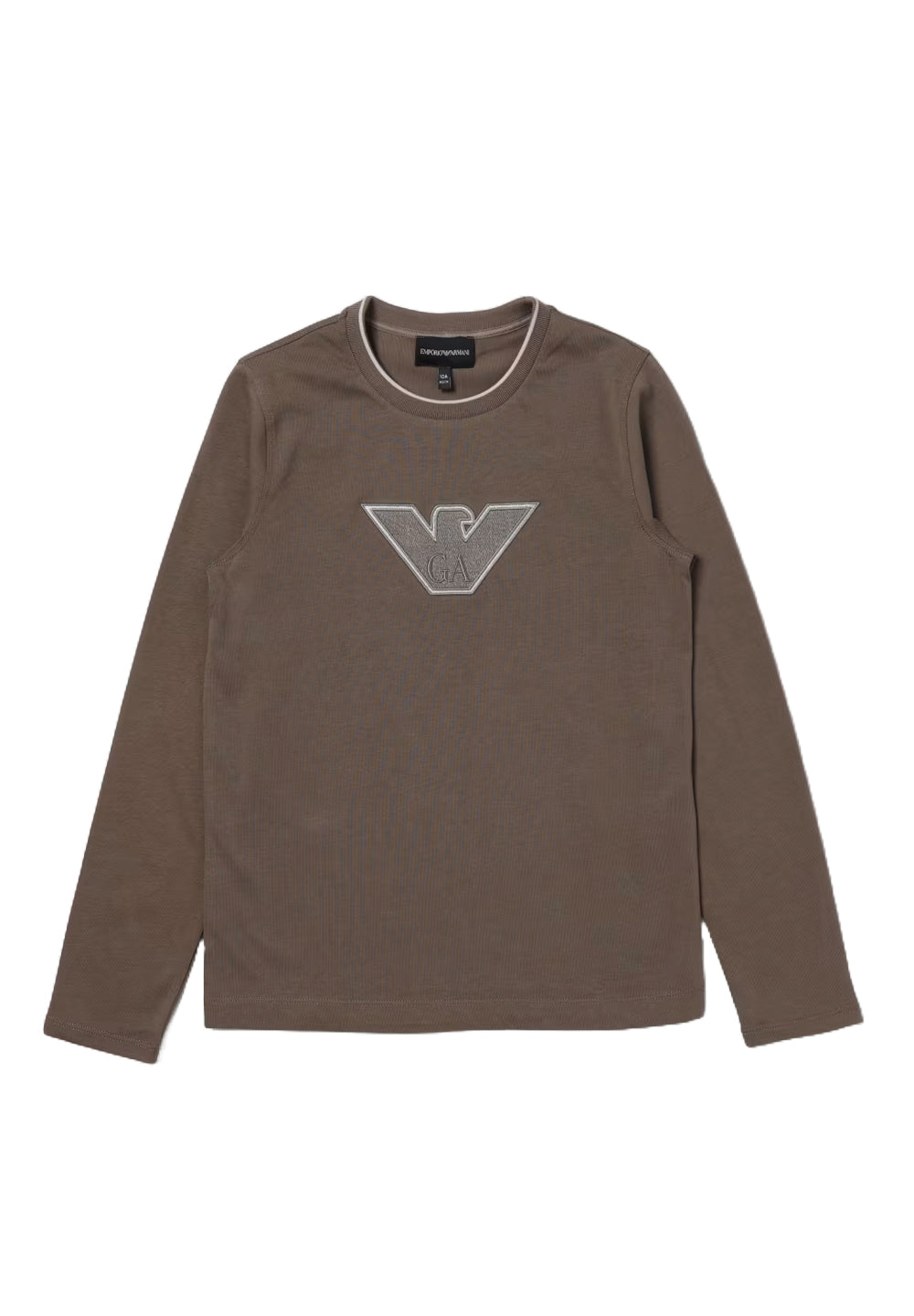 Sudadera de cuello redondo color barro para niño