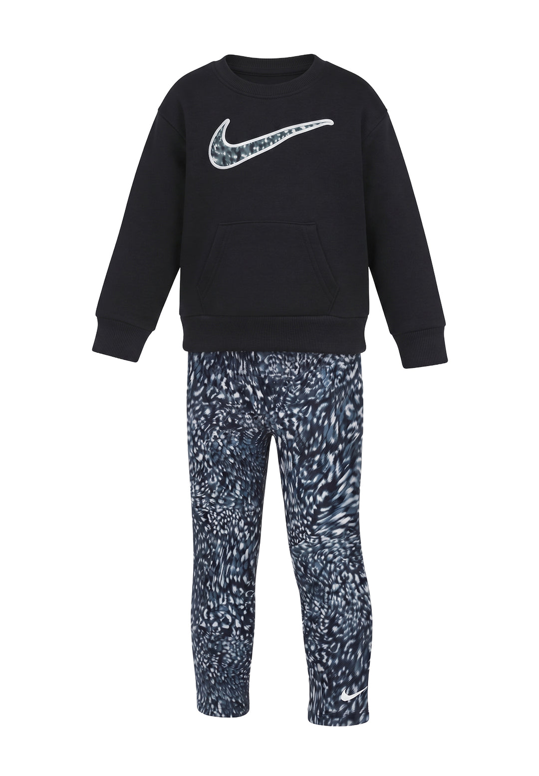 Girls' black sweatshirt set