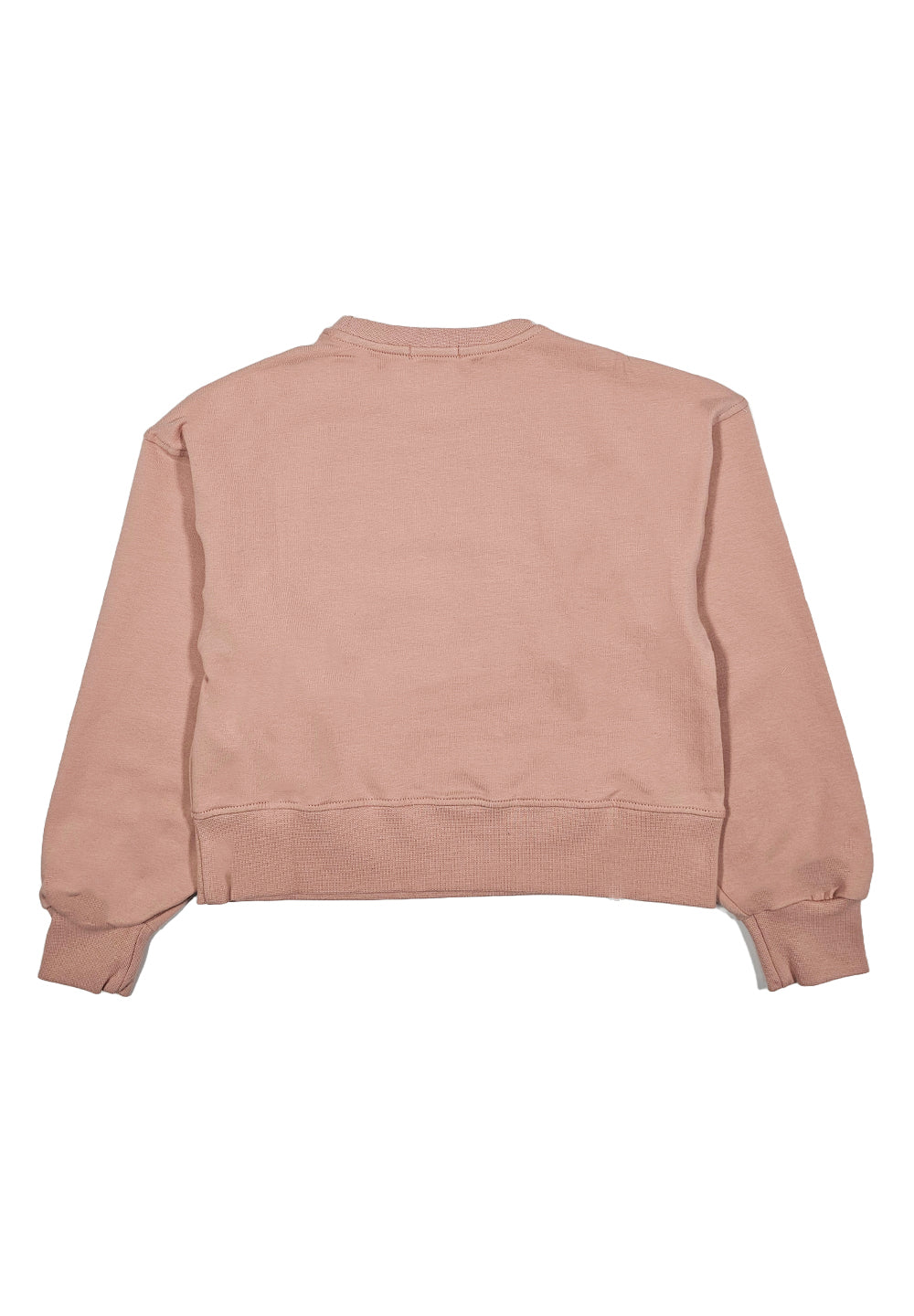 Sudadera de cuello redondo rosa para niña