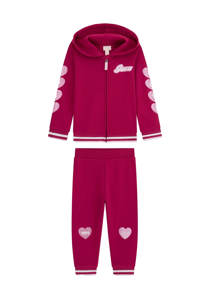 Fuchsiafarbenes Sweatshirt-Set für Mädchen