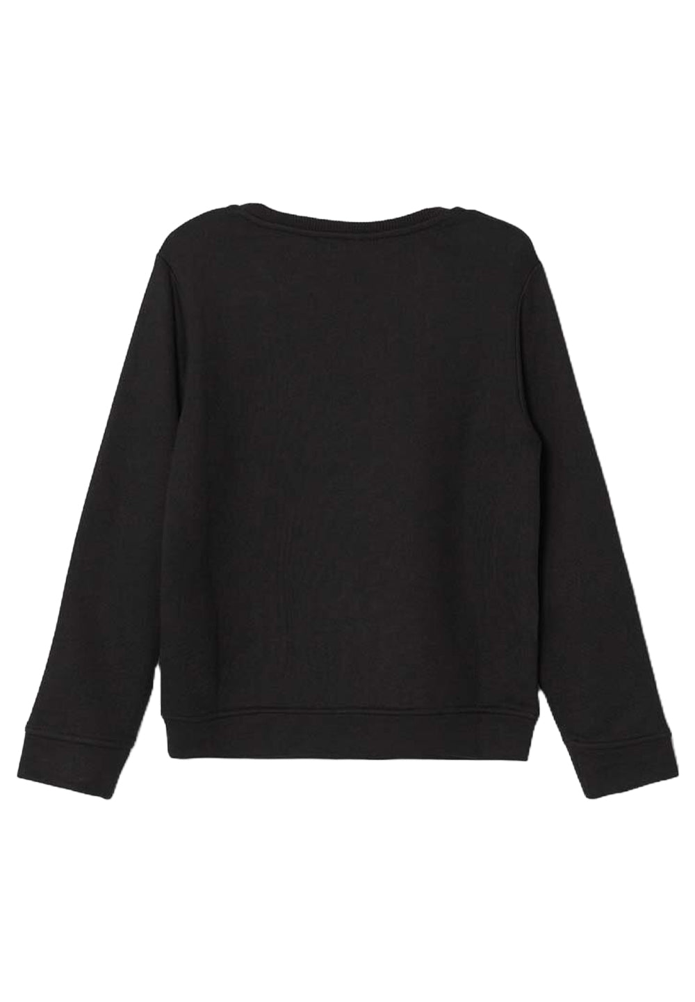 Sudadera negra de cuello redondo para niño