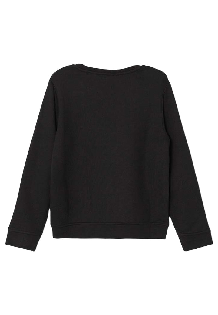 Sudadera negra de cuello redondo para niño