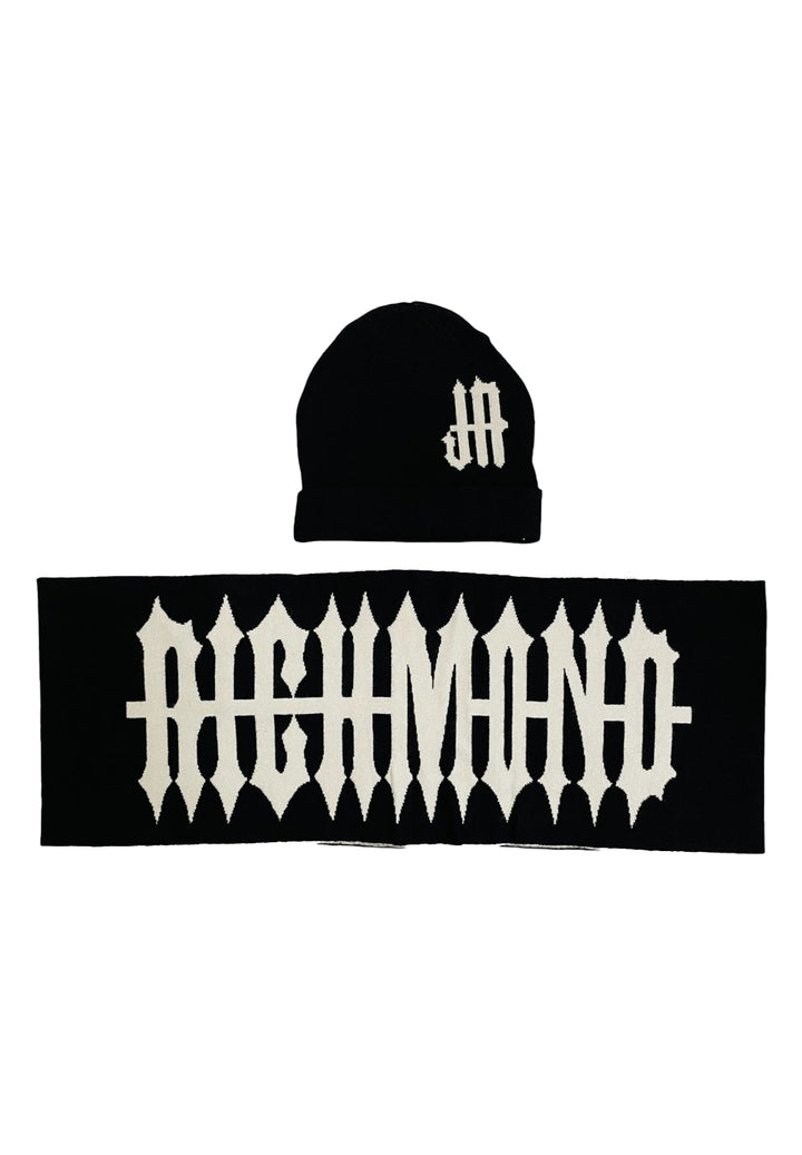 Set gorro + bufanda blanco y negro para niño