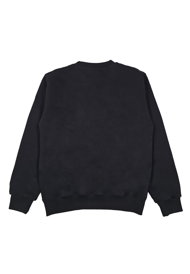 Sudadera de cuello redondo negra para niño