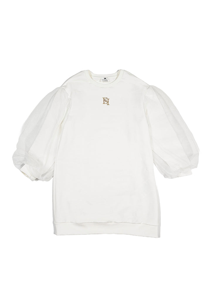 White sweatshirt dress for girls