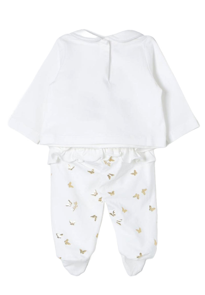 Cream-colored baby girl outfit