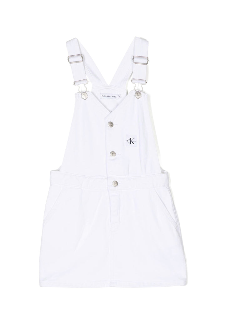 Salopette en jean blanc pour fille