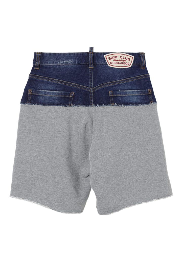Blue denim - grey shorts for boys