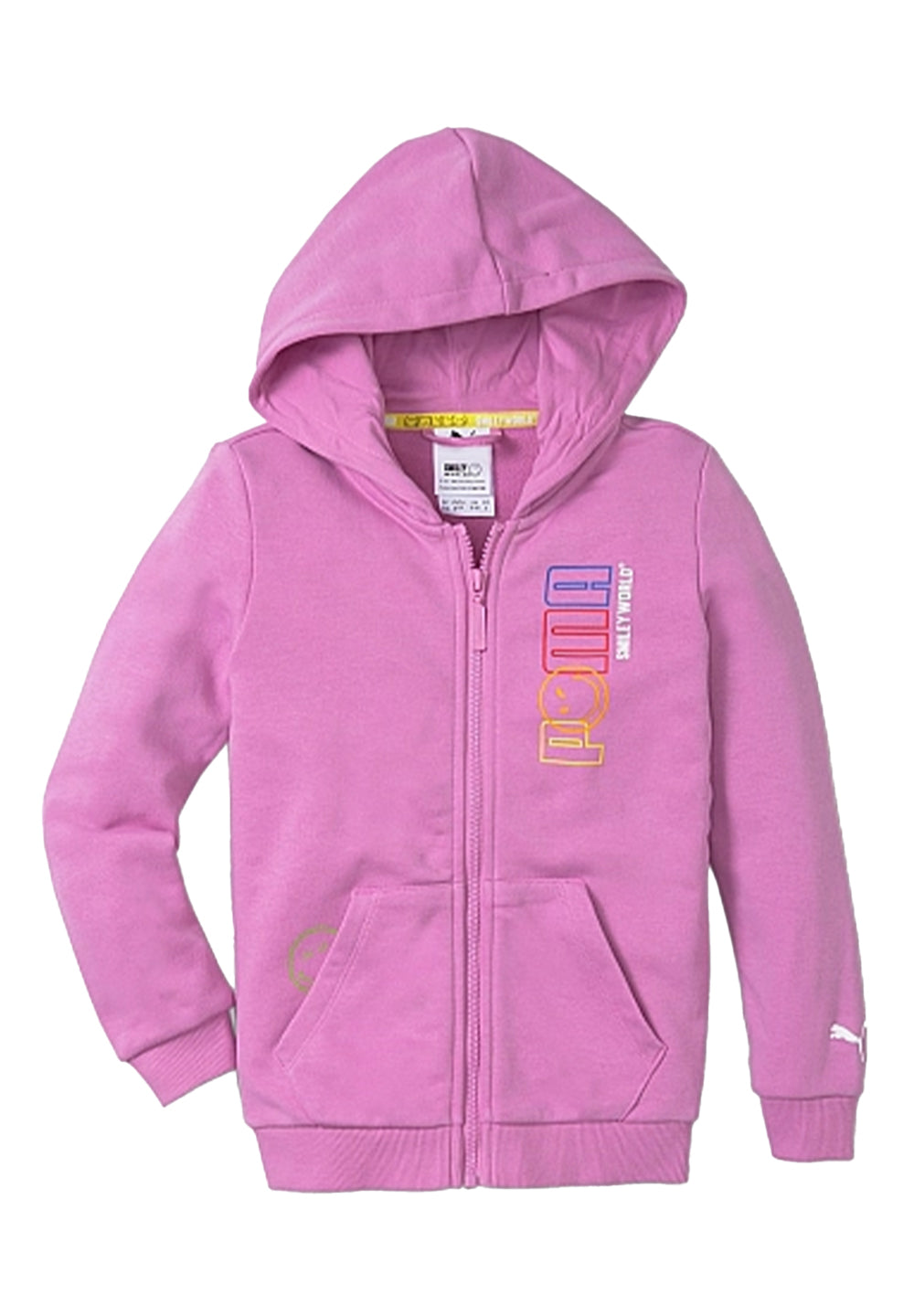 Sweat à capuche zippé rose pour fille