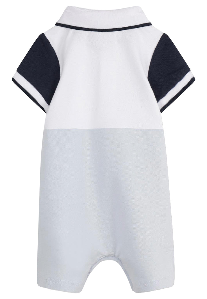 Pelele blanco y azul para recién nacido