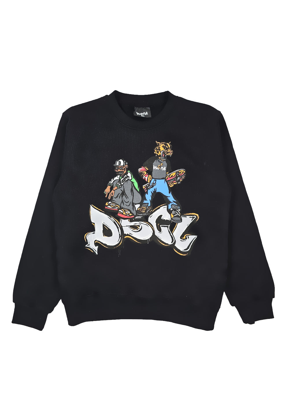 Sudadera de cuello redondo negra para niño